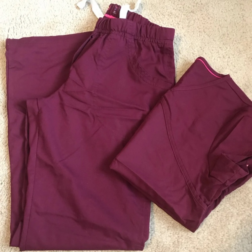 Maroon Scrub Set